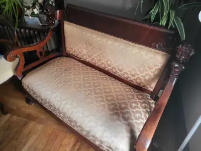 circa 1800s sette with his and hers chairs, View more