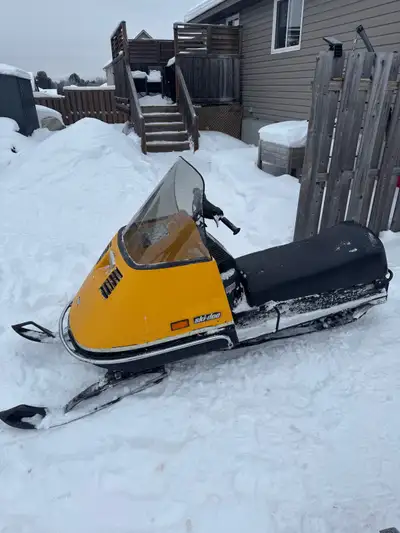 Excellent condition vintage Skidoo Elan! This 1973 has a strong running 250cc single cylinder engine...
