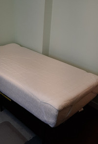 Sturdy folding bed frame + foam mattress