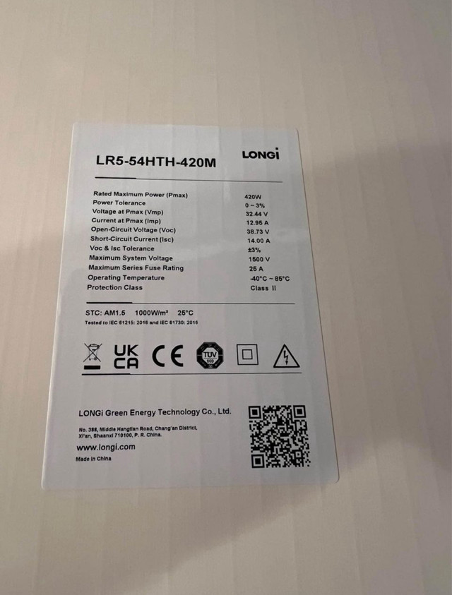 Brand New 420 Watt Longi Solar Panels for EcoFlow Bluetti etc in General Electronics in Belleville - Image 2