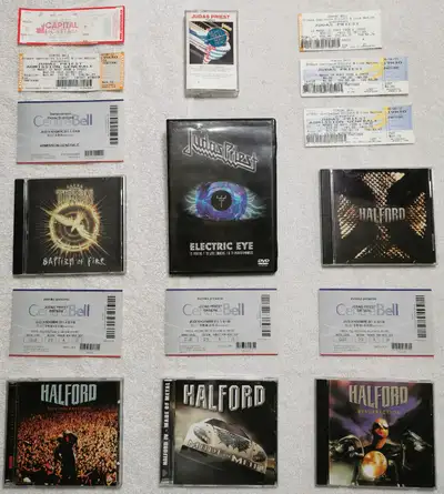Judas Priest - 8 Concert Stubs + 1 DVD + 6 CD + 1 Cassette, View more