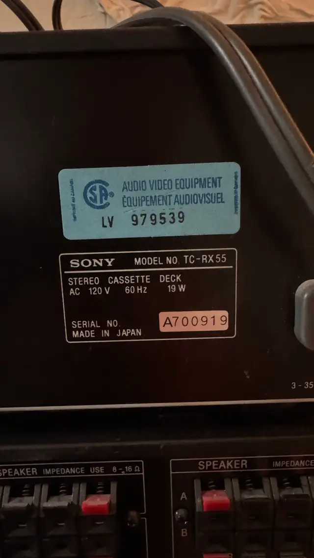Sony  STR-AV920 Receiver & TC-RX55 Cassette  in Stereo Systems & Home Theatre in City of Toronto - Image 5