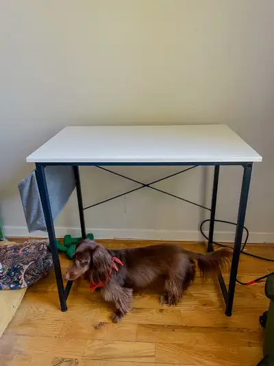 small white sturdy desk, View more
