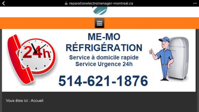 me-mo réfrigération  réparation appareils  électroménager dans Autre  à Ville de Montréal - Image 2