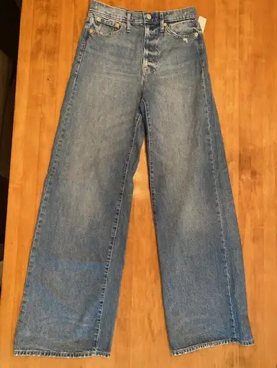 NEW Gap high waited wide leg blue jeans size 27 (4), View more