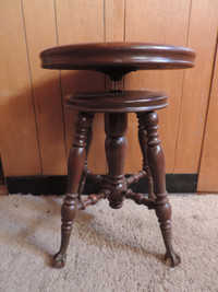 Vintage Claw Foot Piano Stool