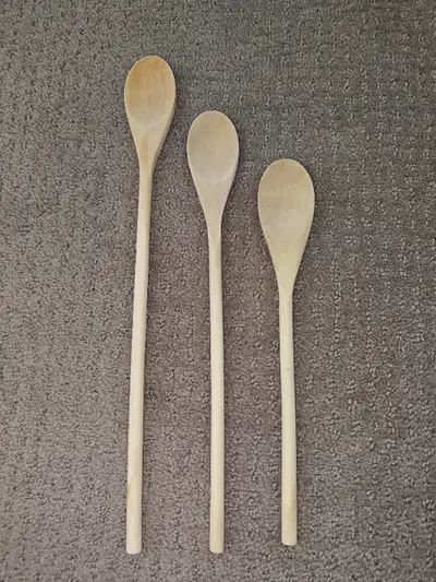 Kitchen Wooden Spoons Utensils - 3 Pieces - 10" to 14", View more