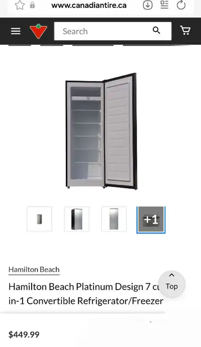 HAMILTON BEACH 7 CU.FT UPRIGHT CONVERTIBLE FREEZER/REFRIGERATOR, View more