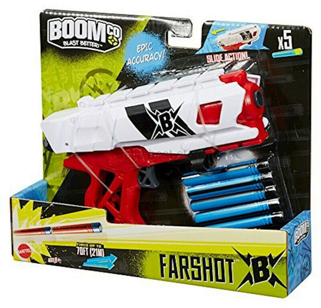 NEW BOOMco Farshot Pistol Blaster 4 pack rare discontinued nerf in Toys & Games in Oshawa / Durham Region - Image 2
