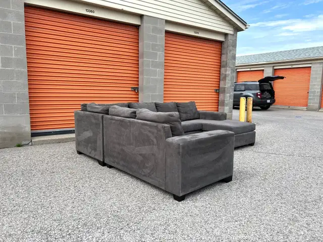 Grey U Shaped Sectional  in Couches & Futons in Kingston - Image 5
