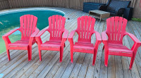 4 x Adirondack chairs(Red)