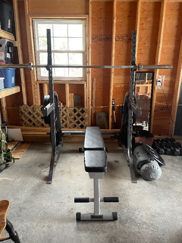 Rack, Bench, Olympic bar and weights Exercise Equipment Fredericton
