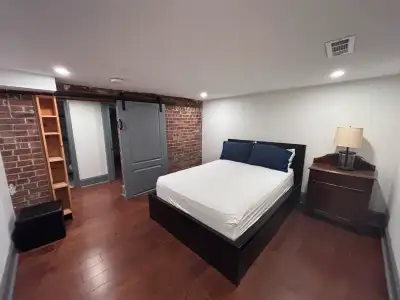 Furnished lower-level 1-2 BR flex, laundry, dishw., all incl.