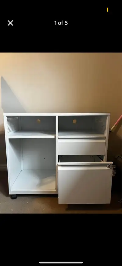 yunLetaya Mobile File Cabinet, Metal Lateral Rolling Printer Stand Filing Cabinets with Shelves for...