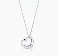 Tiffany Elsa Peretti Diamond Open Heart Pendant Value $1450+tax