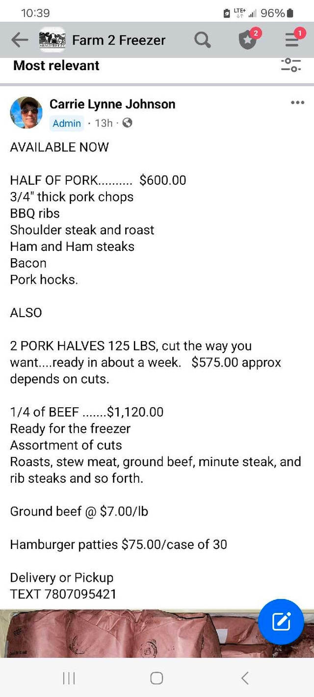Quality Meat for your Freezer in Freezers in Strathcona County - Image 2