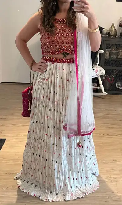 Only wore once! Beautiful Pink Embroidered Lehenga, for weddings or events, in perfect condition. Si...