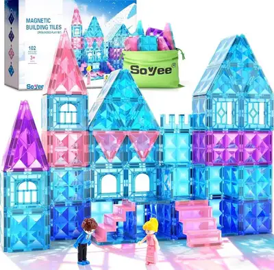 Brand New in Box Magnetic Tiles 102pcs with Dolls, View more