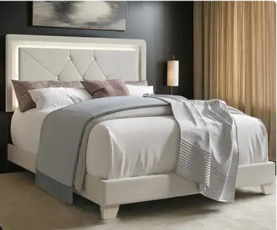 King size bed and Mattress (Brand new) in a box., View more