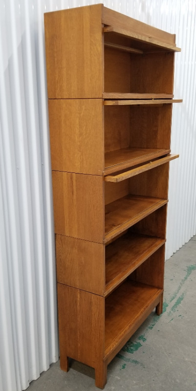 Antique Std Desk oak barrister bookcase 5 tiers 5 parts 3 doors in Bookcases & Shelving Units in Ottawa - Image 3