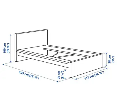 Twins woodframe bed, View more
