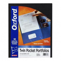 Oxford- Twin Pocket Folders High-Gloss Finish (Black) 10 pack