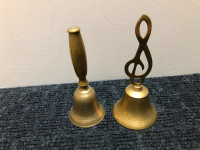 Vintage Solid Brass Bell with Music Note Handle. Preloved