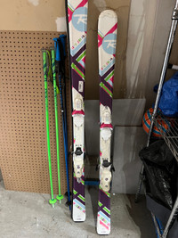 2 pairs girls Rossignol skis 