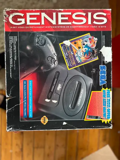 Relive the glory days of 16-bit gaming with this classic Sega Genesis console, complete in box (CIB)...