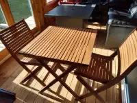 Teak Table with Two Chairs