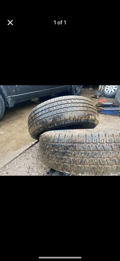 One pair 245 70 17 Goodyear wrangler $220 for both installed & balanced