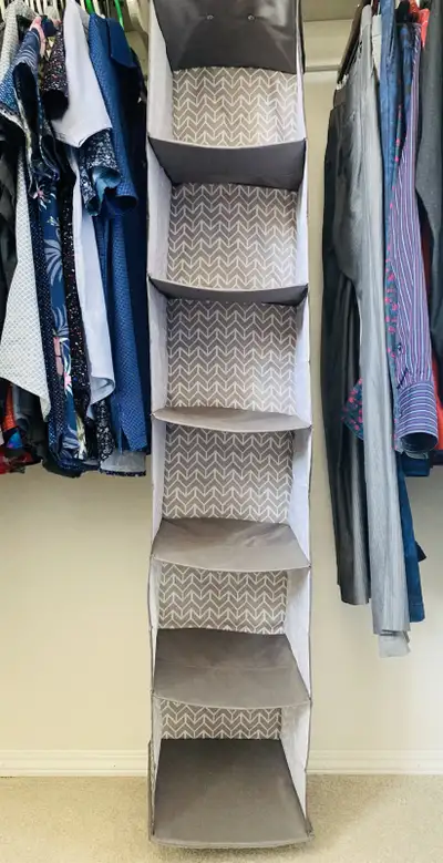 If the ad is on, it's available. Cash only. Pick-up in College Park. Foldable Hanging Closet Organiz...