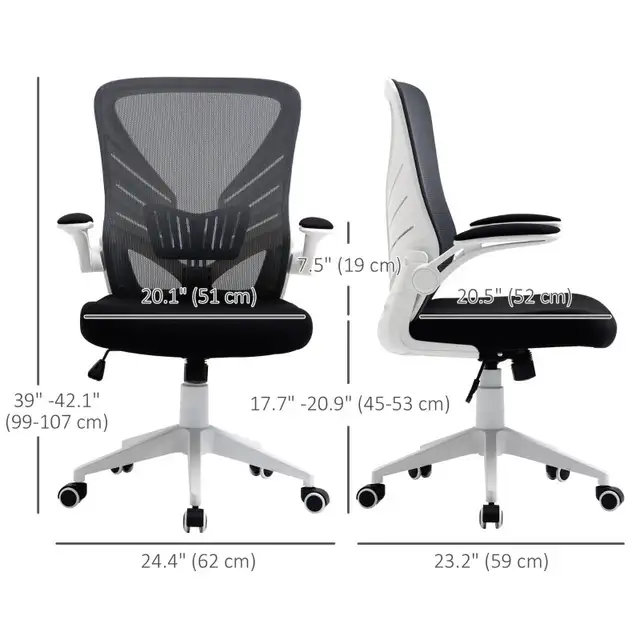 Mesh Office Chair Swivel Task Desk Chair with Lumbar Back Suppor in Chairs & Recliners in Markham / York Region - Image 5