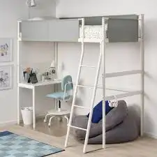 IKEA Vitval loft twin bed frame - white and grey in Beds & Mattresses in Markham / York Region - Image 3