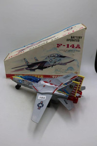 BATTERY OP TIN LITHO F-14 FIGHTER NOS- ORIGINAL BOX