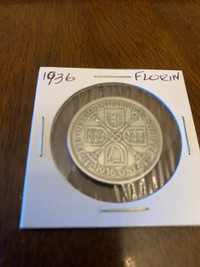 1936 ONE FLORIN UK COIN - GREAT SHAPE