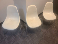 3 rough herman miller fiberglass chairs