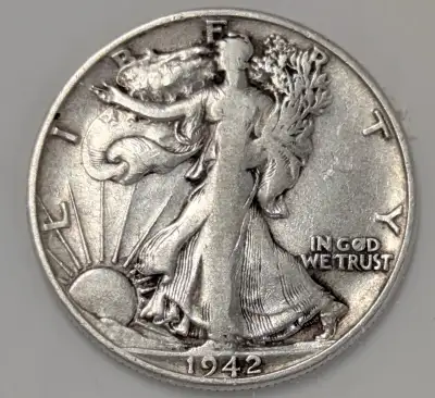 1942 S Walking Liberty Half Dollar. 90%  USA. Silver  #134, View more