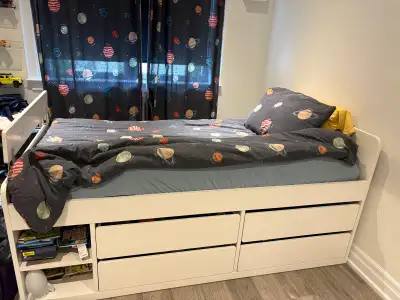 IKEA SLAKT Kids Bed White Twin Frame and Matress, View more
