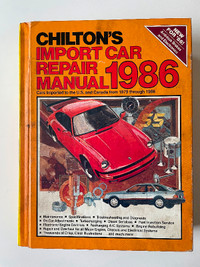 CHILTON'S Import Car Repair Manual 1986 Porsche Saab Subaru VW
