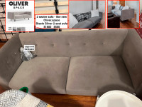 Modern Couch/Sofa - Oliver.space - Steele Silver - 80"x34"