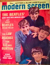 VINTAGE ORIGINAL 1964 MODERN SCREEN MAGAZINE W/ BEATLES COVER