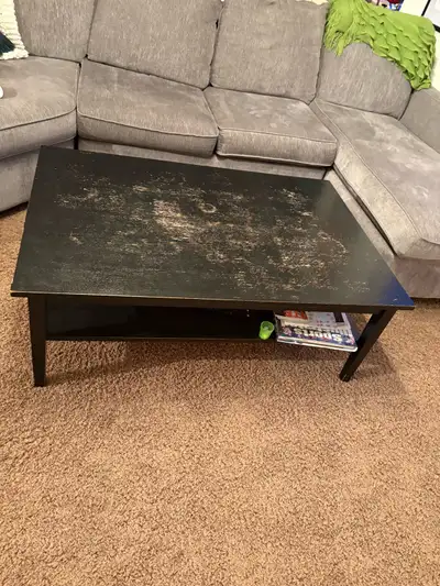 Coffee Table - Wood, Black, Rectangular, View more