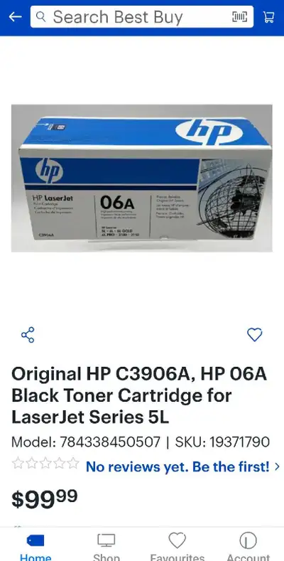 NEW! Genuine Original HP 06A HP C3906A Black Toner Cartridge, View more