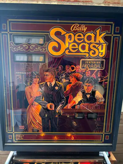Bally Speakeasy pinball machine for sale. Nice condition. Fun to play.