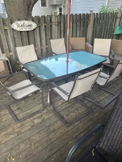 Patio Set Table and Chairs with Umbrella, View more