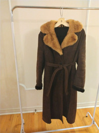 Genuine sheepskin long coat