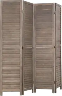 FDW Wood Room Divider Panel 68.9" x 15.75" (4 Panels, Brown)
