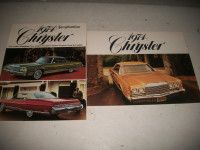 1974 CHRYSLER BROCHURES ( 2) NEW YORKER NEWPORT TOWN & COUNTRY