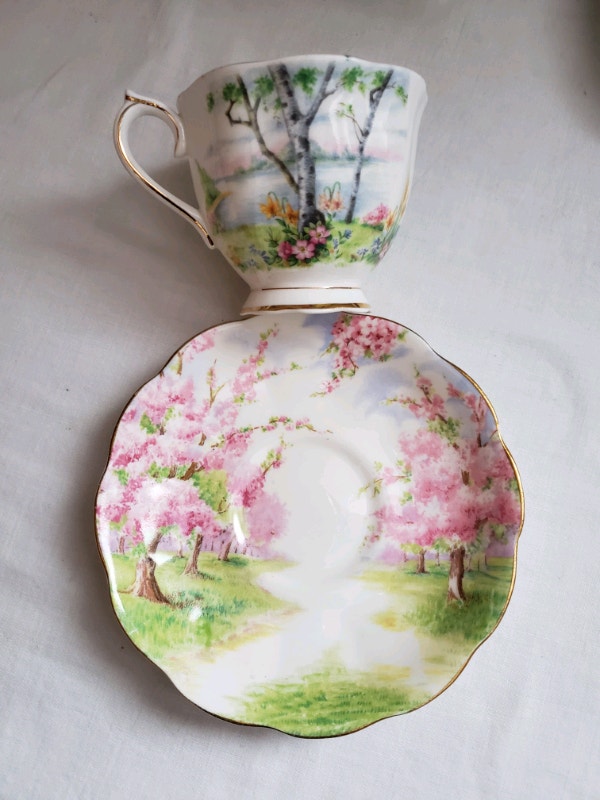 Vintage Mismatched Royal Albert Tea Cup and Saucer Set Arts